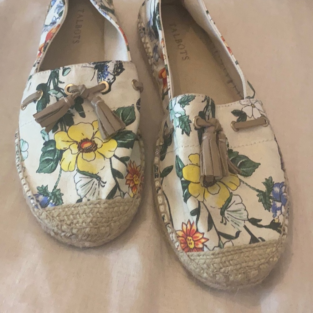 New never worn Talbots floral espadrilles